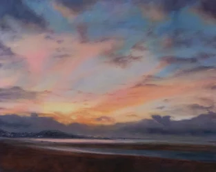 Whispery clouds Devon, 2022 (óleo sobre tela)