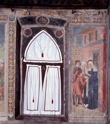 Vida de Santa Francesca Romana : Um corcunda é curado pela santa (Fresco