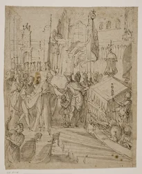 O doge dando a um membro da família Barbarigo o comando da frota veneziana