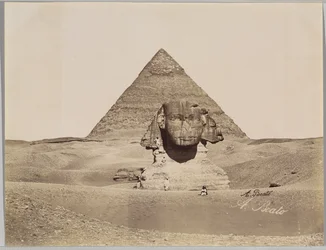 Esfinge e a pirâmide de Chephren (albumen silver photo)