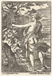 Caça Calisto com arco puxado, depois de Parmigianino, 1720-1740.