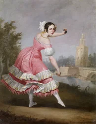 Um Bolero Dancer - Cabral Bejarano, Antonio (1788-1861) - 1842 - Óleo sobre tela - 53x42 - Museo Carmen Thyssen, Málaga