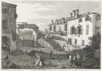 Vista: O Canal Lock em Dolo, 1735-1746.
