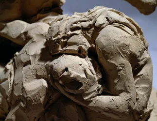 Eva e Abel, detalhe de Adão e Eva encontrando o corpo de Abel