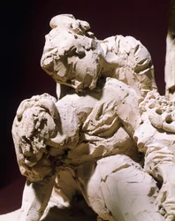 Lamentação de Cristo por Antonio Canova (1757-1822), modelo em barro, detalhe