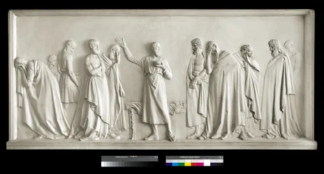 Sócrates beber a taça de cicuta, 1787-90 (gesso)