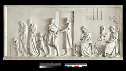 Sócrates deixando sua família, 1787-1790 (gesso)