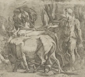 Cadmus lavrando o campo onde semeou os dentes do dragão, 1540-45.