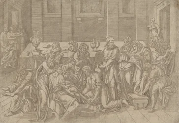 Jesus lavando os pés dos discípulos, 1540-45.