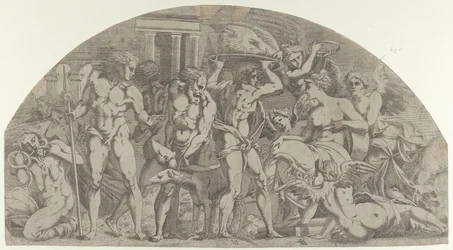 Meleager trazendo a cabeça do javali para Atalanta, 1540-45.