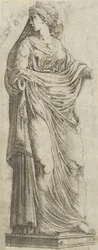 Mulher virada para a direita, 1540-45.