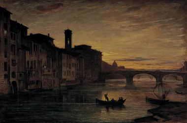 O rio Arno em Ponte Santa Trinita, c.1866 (óleo sobre tela)