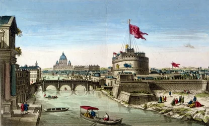 Roma, Uma Vista do Tibre com o Castel Sant