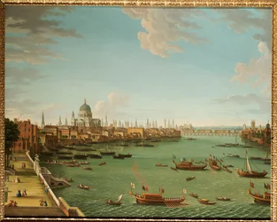 O Tamisa do terraço da Somerset House, olhando para a cidade, c.1745