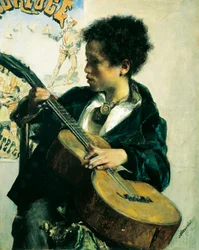 Urchin com uma guitarra