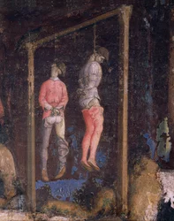 Os homens enforcados, detalhe de São Jorge e a princesa