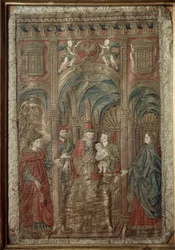 Circuncisão de São João Batista (Circuncisão de São João Batista) Bordado lateral de seda e ouro após um desenho de Antonio Pollaiolo (Benci ou Pollaiuolo) (ca. 1431-1498) 1466-1480 Gabinetto Disegni e Stampe, Uffizi) Florença