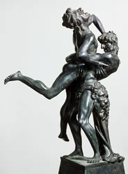 Hércules e Antaeus, ca. 1475, de Antonio Pollaiuolo (1431 ou 1432-1498), estátua de bronze, 46 cm, Itália