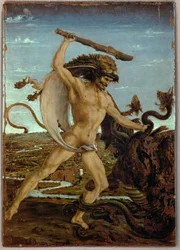 Hércules e a Hidra (têmpera sobre madeira)