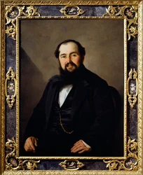 Retrato de Giuseppe Viti (1816-1860), viajante e comerciante italiano, Pintura de Antonio Puccinelli (1822-1897)