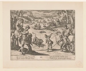 Alexandre, o Grande, caça animais selvagens em Bazaira Os feitos de Alexandre, o Grande (título da série) Alexandri magni praecipvae res gestae (título da série)