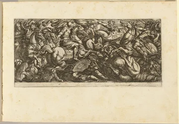 Carga de Cavalaria com Soldados e Cavalos Pisados