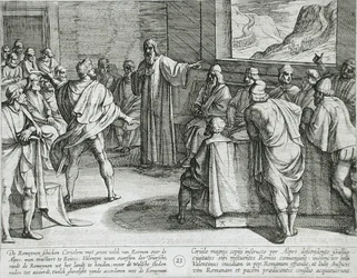 Conferência sobre as medidas a tomar perante a aproximação das novas tropas dos Romanos através dos Alpes