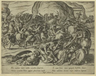 A morte de Camilo na batalha entre gregos e romanos