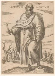 Santo: Bartolomeu
Credo in spiritum sanctum (título sobre o objecto)
Cristo, Maria e os Apóstolos (título da série)
