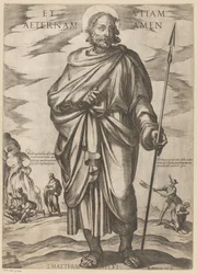De São Matias E a vida eterna amém (título no objeto) Cristo, Maria en de apóstolo (título da série)