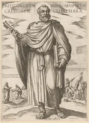 De São Pedro Eu acredito em deus pai todo poderoso criador do céu e da terra (título no objeto) Cristo, Maria en de apóstolo (título da série)