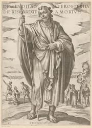 De São Tomás Desceu ao inferno no terceiro dia ressuscitou dos mortos (título no objeto) Cristo, Maria en de apóstolo (título da série)