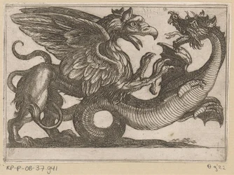 Dragão e Grifo em Batalha Animais de luta (título da série)