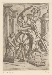 Tortura com pontas afiadas e rodas Torturas sofridas por mártires cristãos (título da série) Varia tormentorum et supplicioru rawlium (...) (título da série)