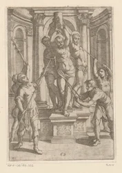 Tortura com paus afiados
Tortura sofrida pelos mártires cristãos (título da série)
Varia tormentorum et supplicioru crudelium (...) (título da série)