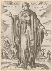Maria
Ave Maria gratia plena dominus tecum (título sobre o objecto)
Christus, Maria en de apostelen (título da série)