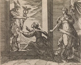 Mercury Turning Aglauros to Stone Aglauros a Mercurio in lapidem transfor..., Publicado após 1606.