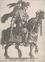 Ilustração 12: Imperador Domiciano a cavalo virado para a direita dos 