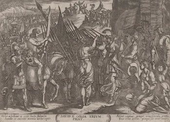 Gravura 17: David retornando em triunfo com a cabeça de Golias, de 