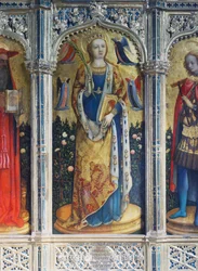 Políptico de Santa Sabina, pormenor, de Antonio Vivarini conhecido como Antonio da Murano, igreja de San Zaccaria, Veneza, Véneto, Itália, século II