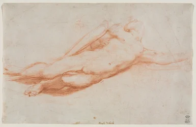 Estudo de um soldado caído, possivelmente a conversão de Saulo reto ..., c. 1525