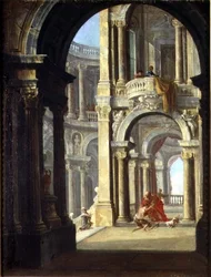 Um Capriccio de um Palácio Barroco com o Regresso do Filho Pródigo