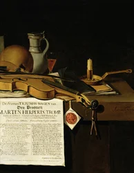 Vanitas ainda vida homenagem ao almirante Marten Herpertszwoon Tromp, 1655