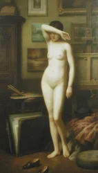 O Modelo Relutante, c.1910-20 (óleo sobre tela)