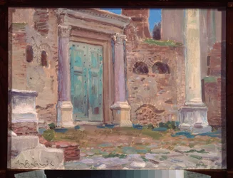Le temple de Janus a Rome (Itália) (O Templo de Janus em Roma) - Oeuvre de Appolinari Mikhaylovich Vasnetsov (1856-1933), huile sur carton, art russe 19th siecle - N Yaroshenko Art Museum, Kislovodsk (Russie)