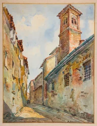 Igreja de S. Paulo em Modena (aguarela sobre papel)