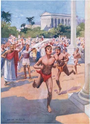 Uma corrida a pé nos Jogos Olímpicos de 1925