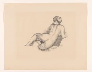 Nu feminino, visto de costas Dina, sur son coude droit (título original)