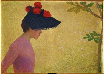 Mulher de perfil (pintura sobre tela)