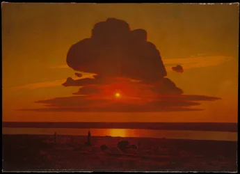 Pôr-do-sol vermelho no Dnieper
